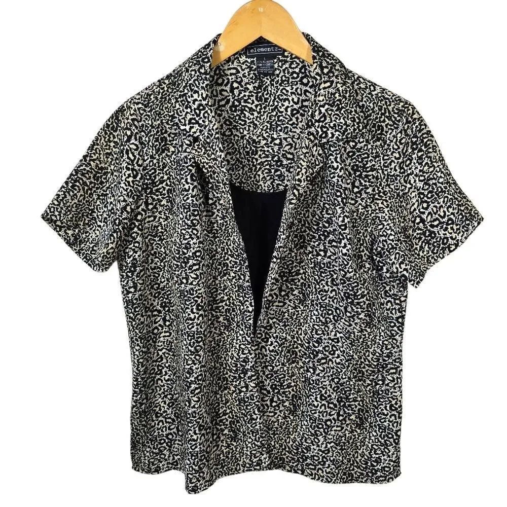 Elementz Black and White Patterned Blouse